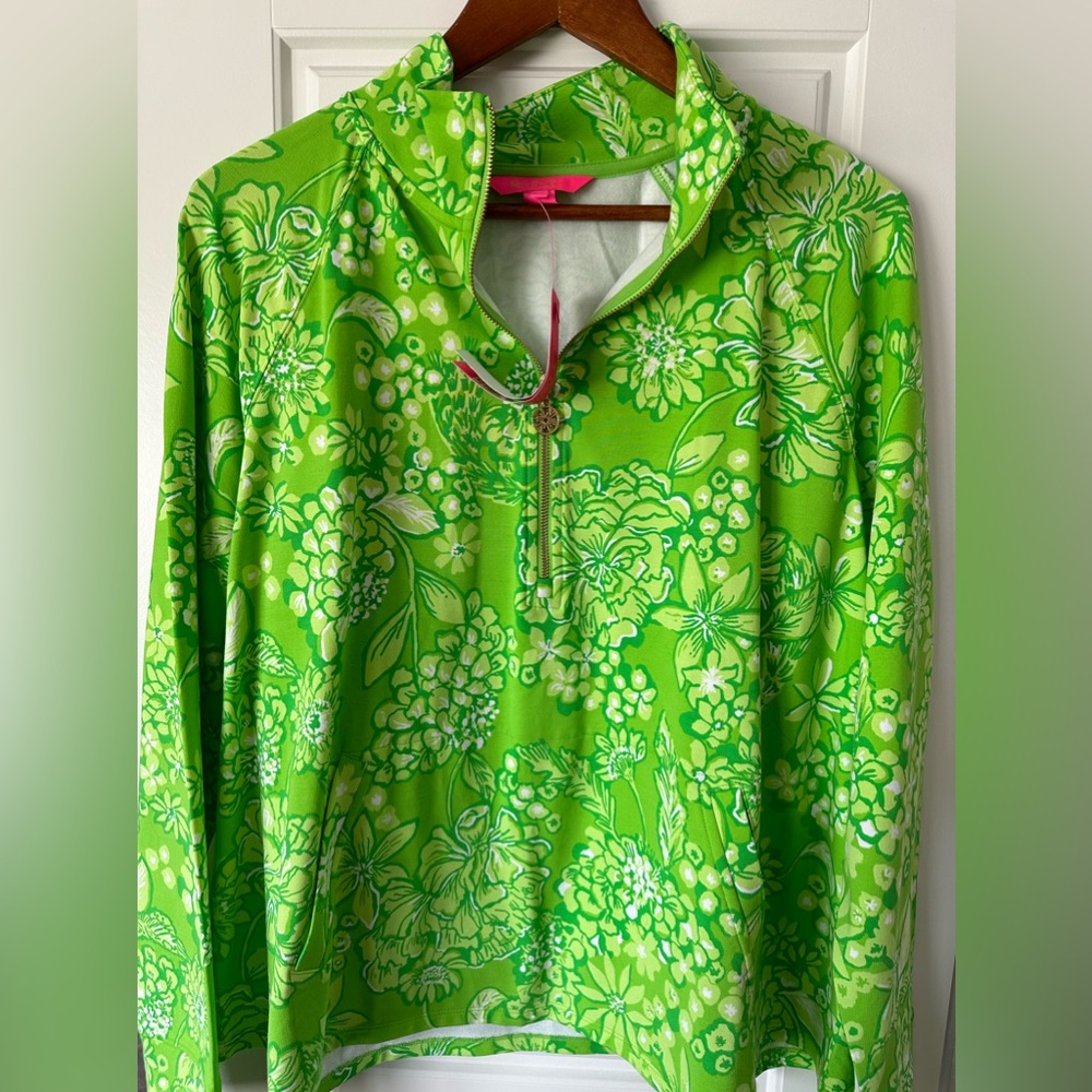 NWT XL Lilly Pulitzer Melena Popover in Limeade It’s a Spring Thing